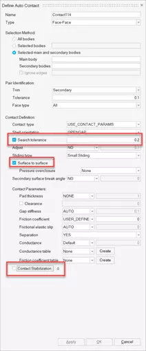 Contact Parameters